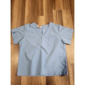 Unisex Boy Girl Dress Up Play Blue Short Sleeve Scrub Top Size 6/8
